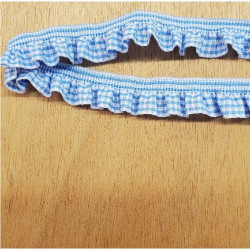 ruban plissé froncé élastique et coton vichy 20 mm