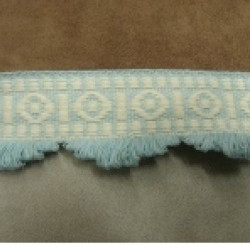 RUBAN AMEUBLEMENT  BLEU CIEL 100% coton 35 mm