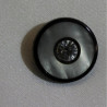 bouton acrylique noir nacré un strass central, 20 mm, super résistant et très décoratif