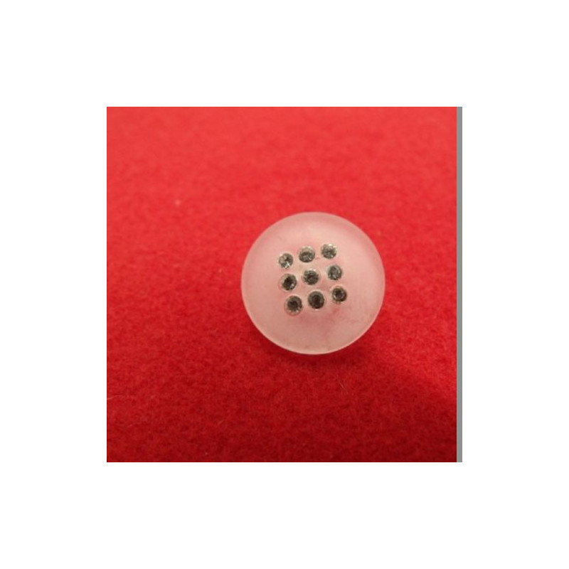 bouton incrusté de petits strass,très lumineux et résistant