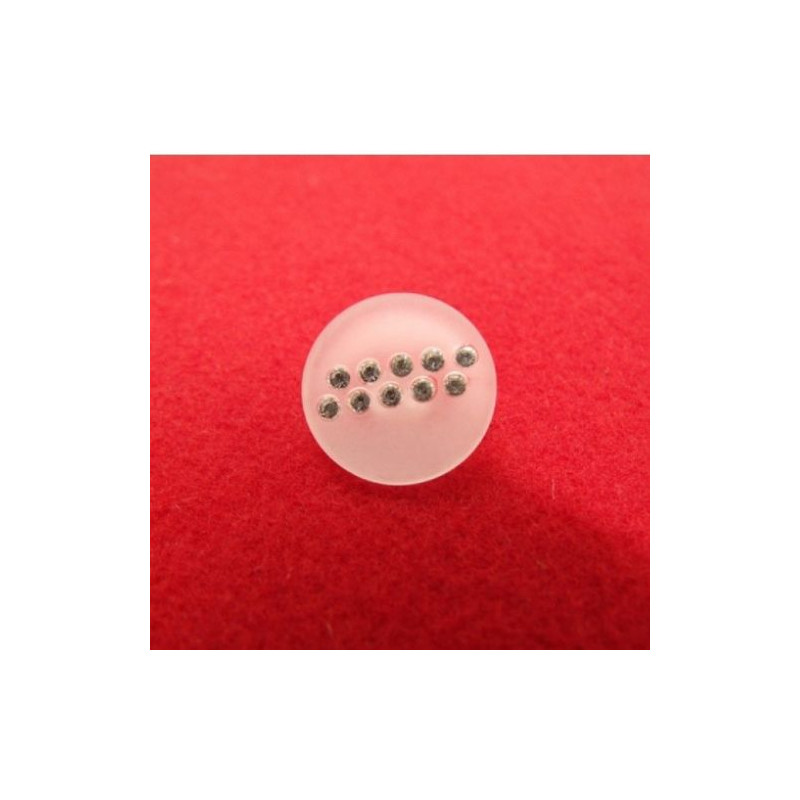 bouton acrylique incrusté de petit strass,à queue ,très lumineux et résistant