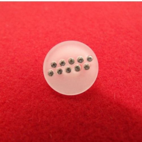 bouton acrylique incrusté de petit strass,à queue ,très lumineux et résistant
