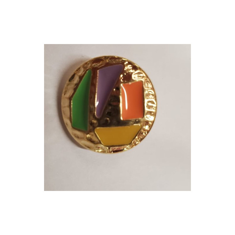 Bouton Strass Acrylique multicolore, 21mm