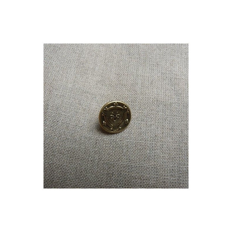 bouton métal doré, à queue, 14 mm, de belle qualité