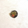 BOUTON  A QUEUE COEUR  OR & ARGENT 27 mm