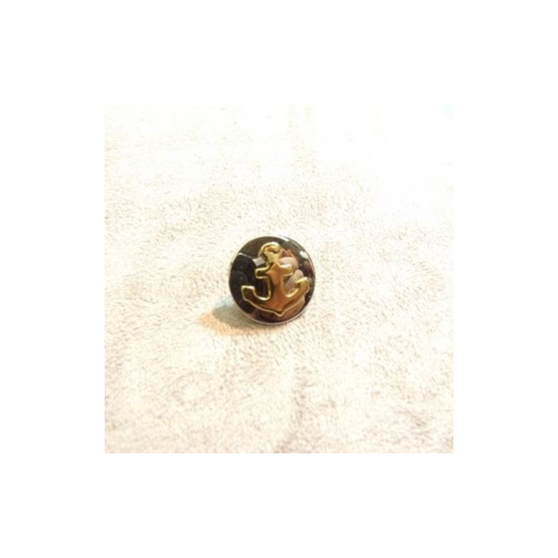 BOUTON A QUEUE METAL OR & ARGENT 18 mm, de belle qualité