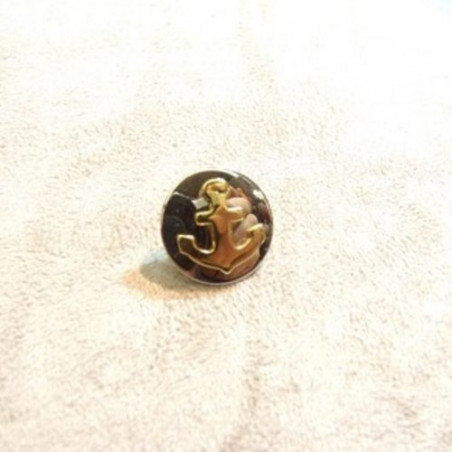 BOUTON A QUEUE METAL OR & ARGENT 18 mm, de belle qualité