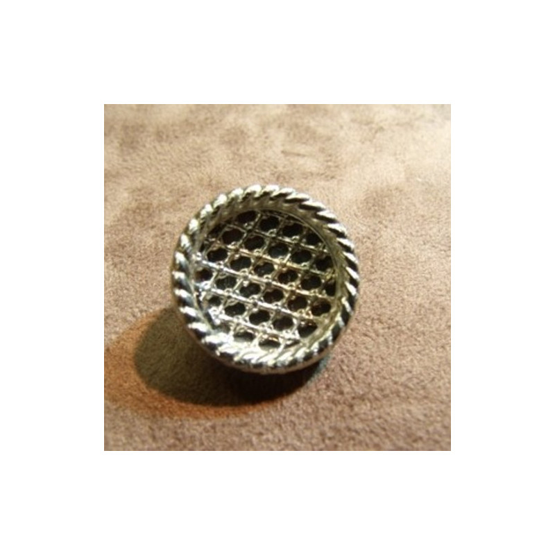 BOUTON A QUEUE METAL ARGENT,22 mm, de belle qualité