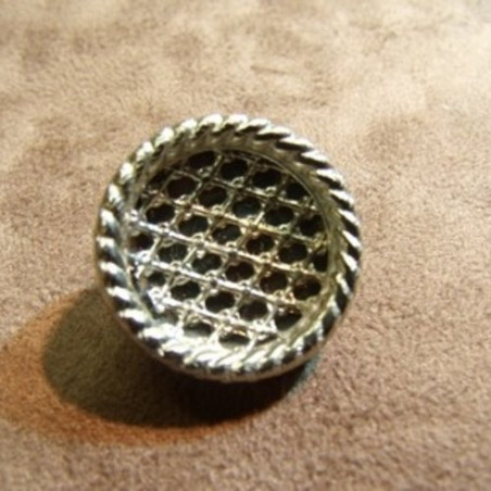 BOUTON A QUEUE METAL ARGENT,22 mm, de belle qualité