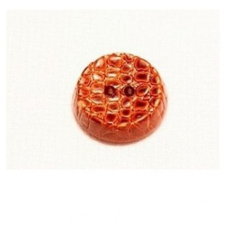 Bouton marron acrylique à 2 trou,façon lézard ,de belle qualité