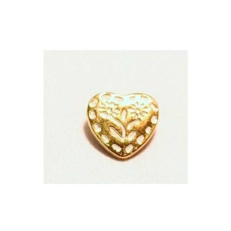 bouton à queue acrylique doré motif coeur,de belle qualité