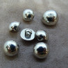 bouton acrylique argent demi boule,13 mm