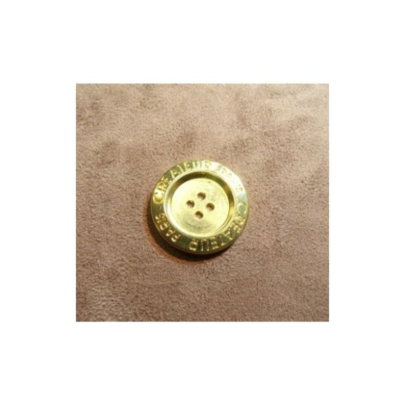 BOUTON A 4 TROUS-MOTIF: PARIS CRÉATEUR-OR ,28 mm, de belle qualité