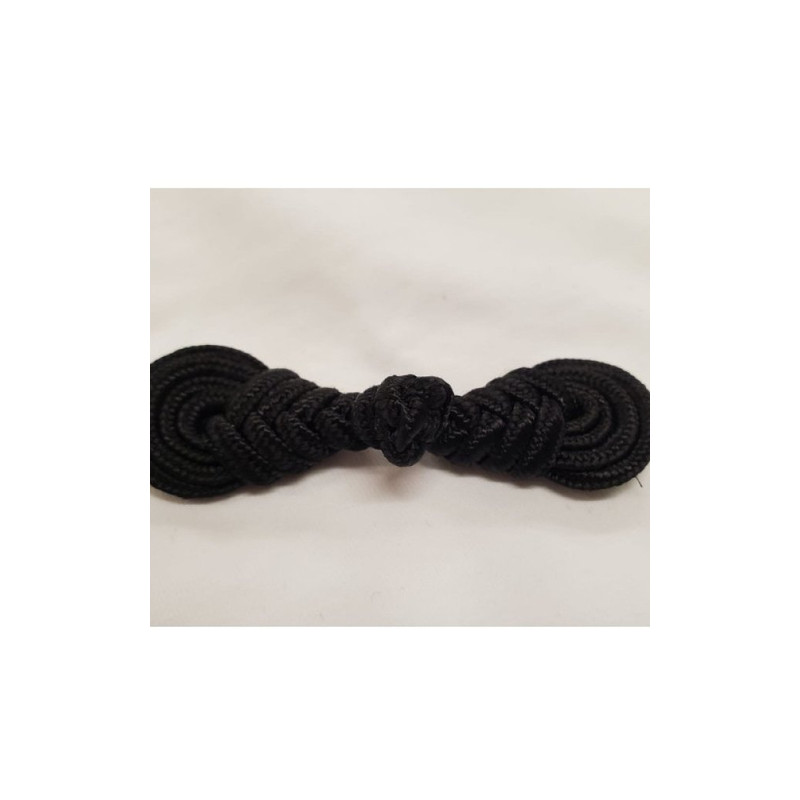 Bouton brandebourg noir longueur 8 cm/ largeur 2,3 cm
