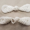 BOUTON BRANDEBOURG blanc longueur 8 cm/ largeur 2,3 cm