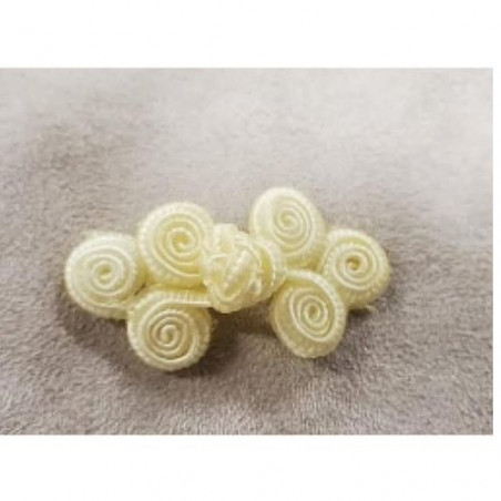 BOUTON BRANDEBOURG - jaune, longueur de 5,5cm sur la largeur de 2,5cm