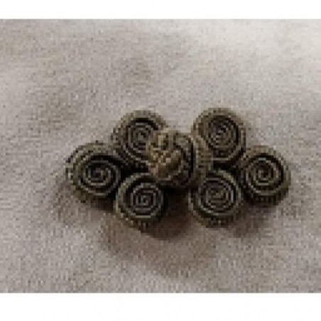 BOUTON BRANDEBOURG - marron, longueur de 5,5cm sur la largeur de 2,5cm