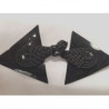 bouton brandebourg noir base simili cuir longueur 9 cm,largeur 4,5 cm