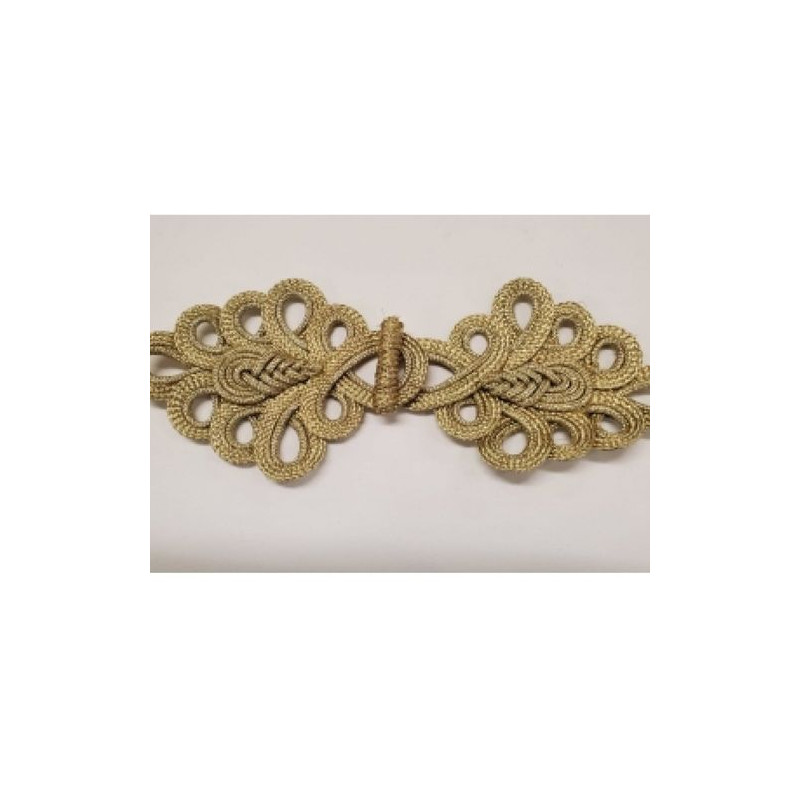 bouton brandebourg lurex doré longueur total 21 cm / largeur 8 cm