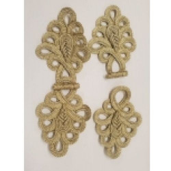 bouton brandebourg lurex doré longueur total 21 cm / largeur 8 cm