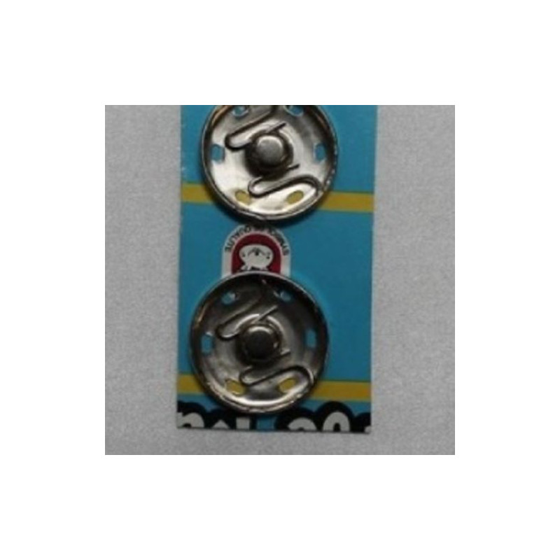 Bouton pression argent ,diamètre 2.5 cm,vendu par sachet