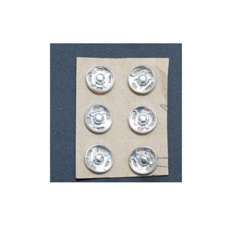 Bouton pression argenté  10 mm ,vendu par sachet