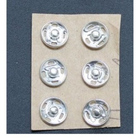 Bouton pression argenté  10 mm ,vendu par sachet