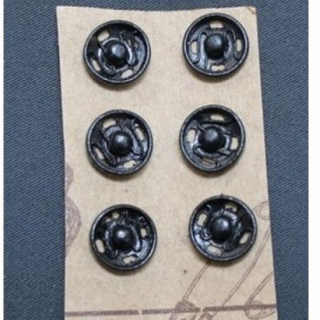 Bouton pression noir  10mm,vendu par sachet