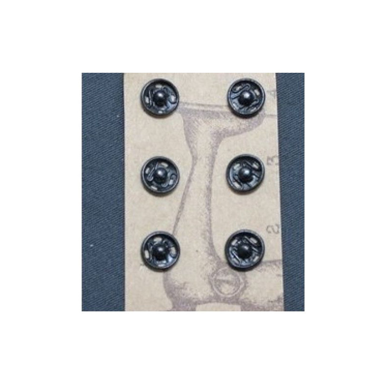 Bouton pression noir 7 mm,vendu par sachet