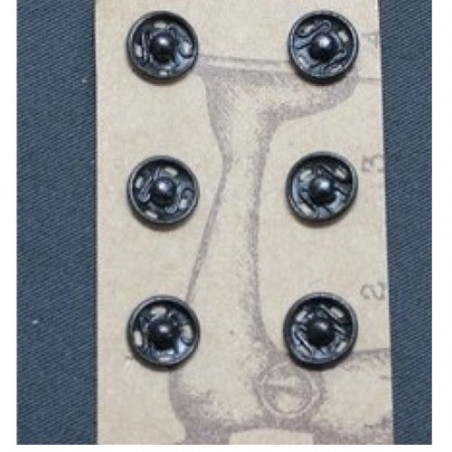 Bouton pression noir 7 mm,vendu par sachet