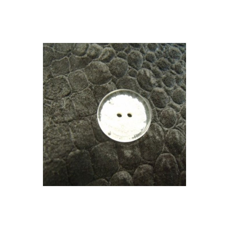 Bouton acrylique nacré crème transparent à 2 trous – 3 tailles disponibles