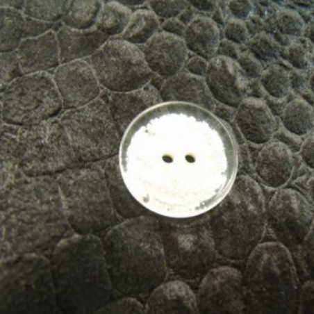 Bouton acrylique nacré crème transparent à 2 trous – 3 tailles disponibles