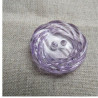 bouton acrylique  a 2 trous  violet transparent 28 mm