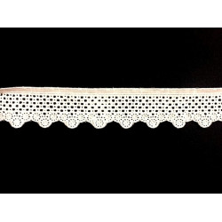Broderie Anglaise coton  finition dentelée blanche