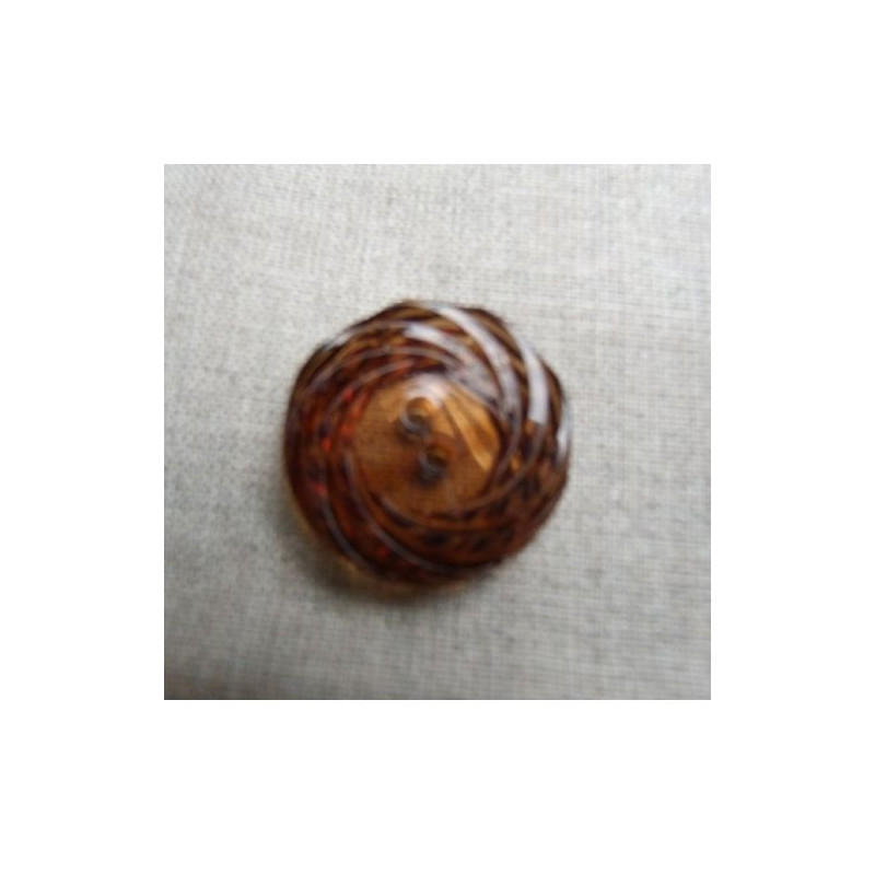 bouton a acrylique 2 trous marron 28 mm