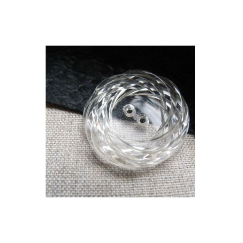 bouton acrylique à 2 trous transparent ,28 mm,de belle qualité