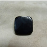 BOUTON CARRE ACRYLIQUE A QUEUE NOIR,20 mm,de belle qualité