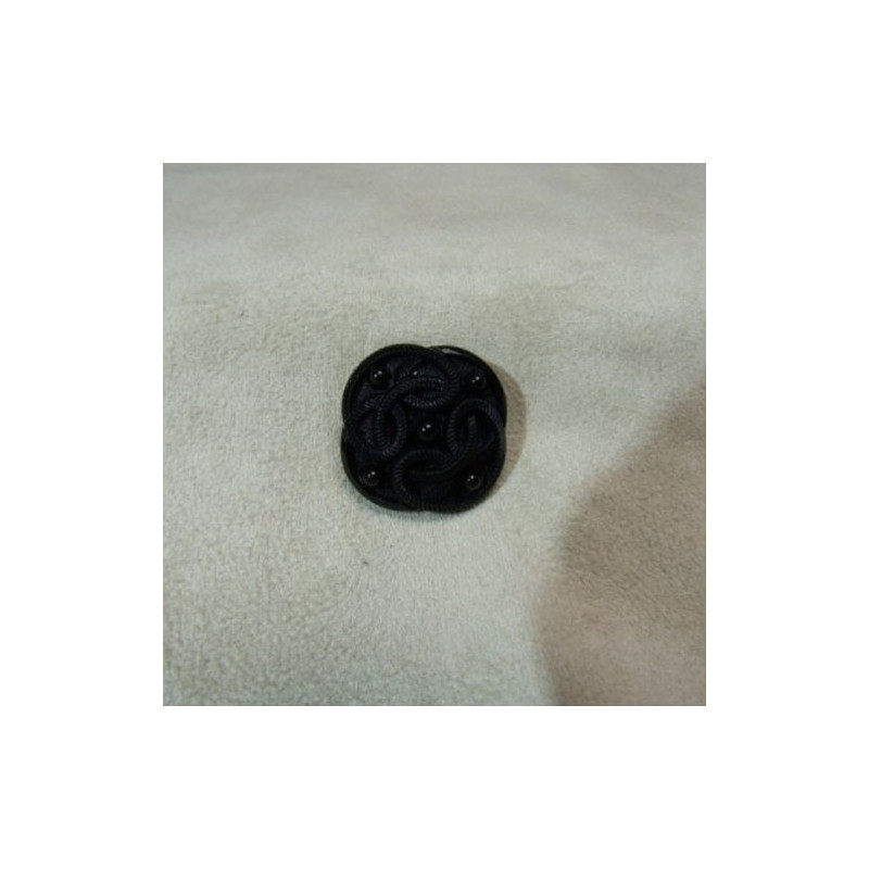 BOUTON EFFET PASSEMENTERIE NOIR,de belle qualité