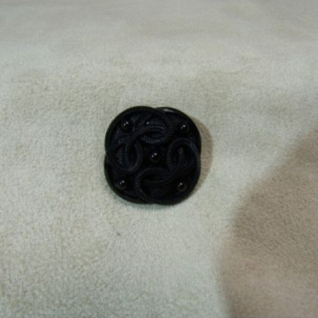 BOUTON EFFET PASSEMENTERIE NOIR,de belle qualité