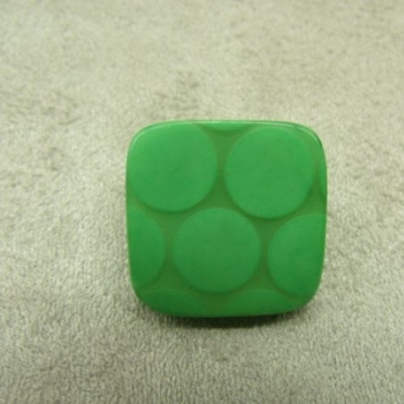 BOUTON CARRE ACRYLIQUE A QUEUE VERT,20 mm,de belle qualité
