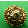 bouton /bijou acrylique à queue perlé doré paillettes ,32 mm
