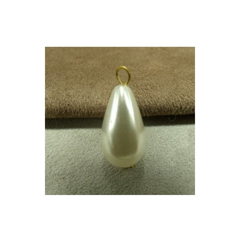 JOLI BOUTON PERLE NACRE - 20mm de hauteur / 12 mm de diametre