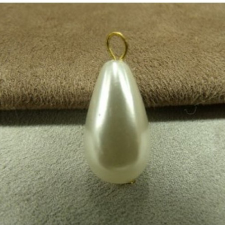 JOLI BOUTON PERLE NACRE - 20mm de hauteur / 12 mm de diametre