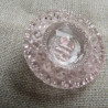 bouton acrylique à queue multi facette rose transparent ,28 mm,de belle qualité