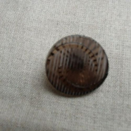 bouton acrylique à queue marron transparent,28 mm,de belle qualité