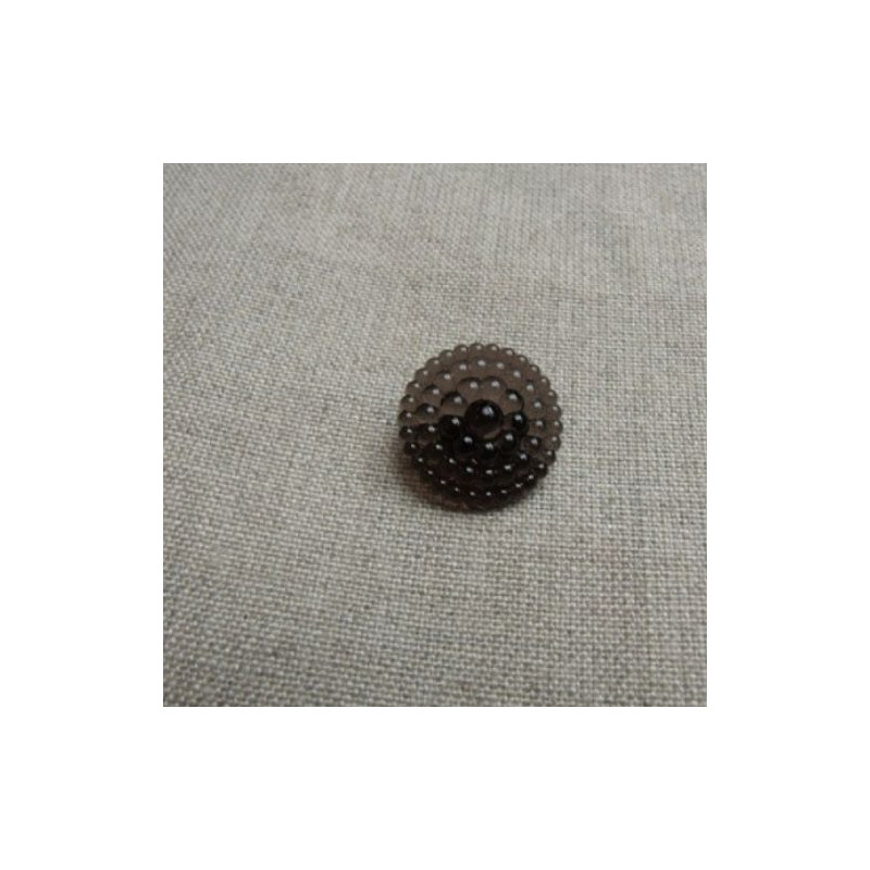 bouton à queue marron transparent,18 mm,de belle qualité