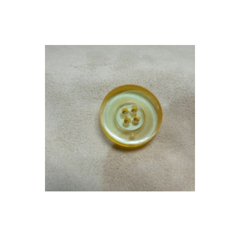 BOUTON POLYESTER JAUNE à 4 trous,26 mm,de belle qualité