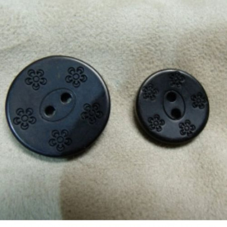 BOUTON ACRYLIQUE MOTIF FLEURS-NOIR, de belle qualité