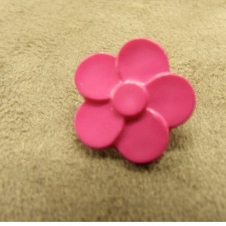 bouton acrylique à queue motif petite fleurs rose fuschia,18 mm,très tendance