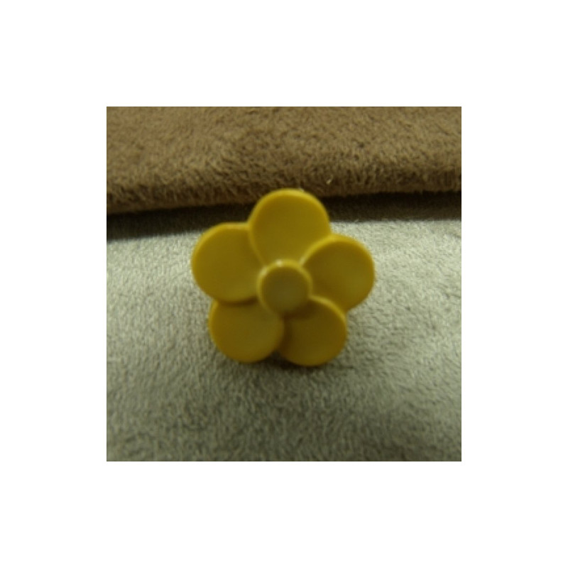 bouton acrylique à queue Motif petite fleur jaune,18 mm,très tendance